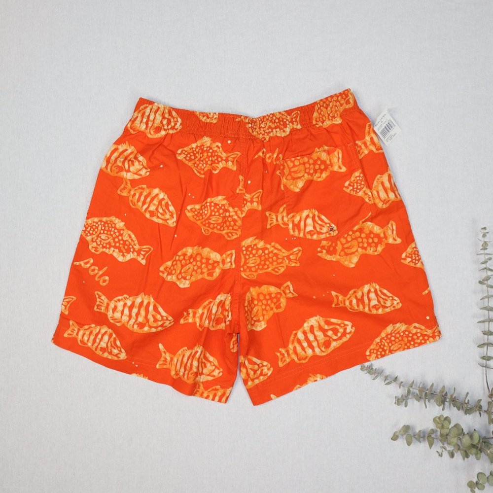 Polo Ralph Lauren orange fish print swim trunks